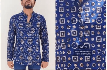 अमोल ● Handwoven | Dabu Printed ● Cotton Short Kurta