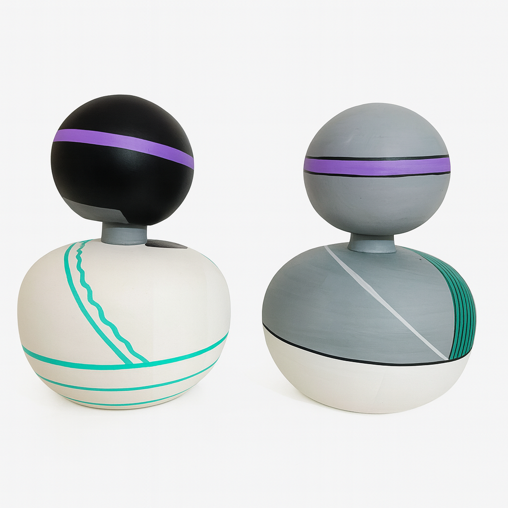Wooden Bobble Head Set