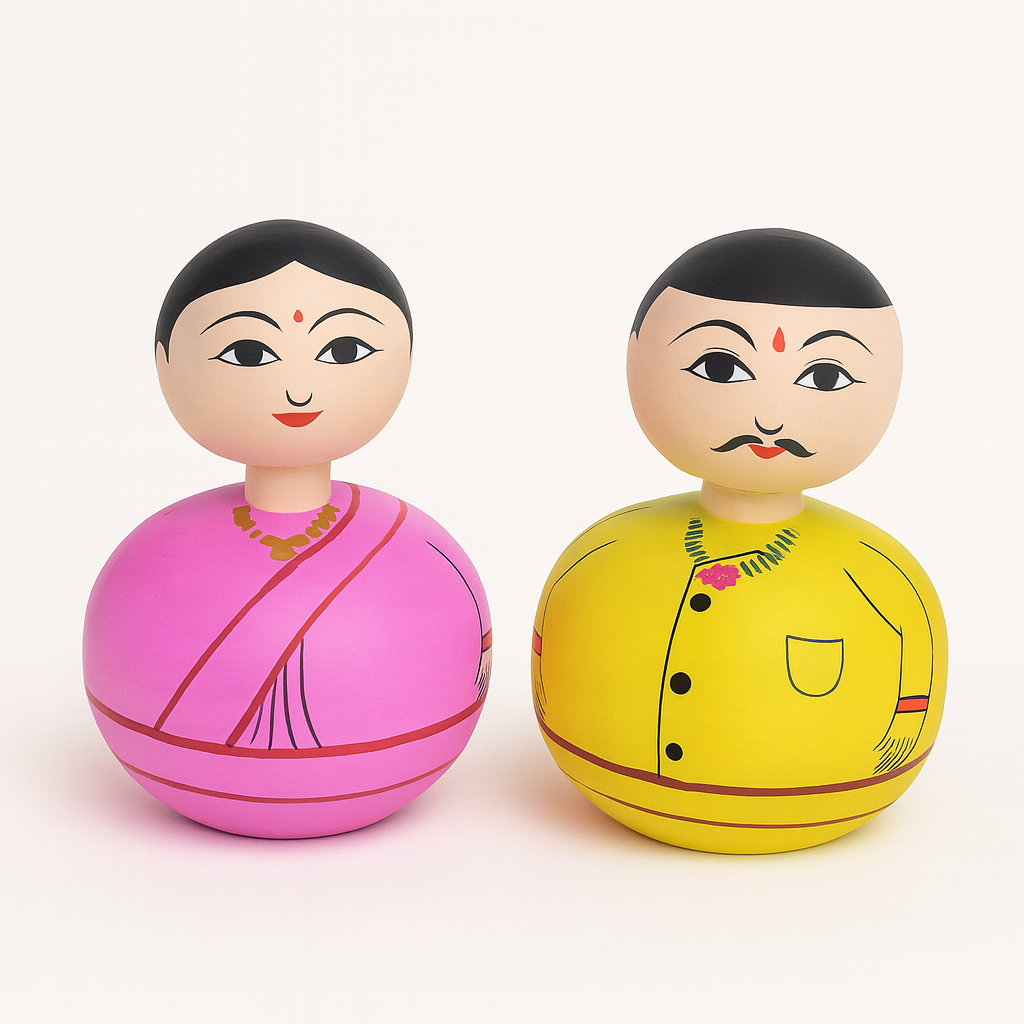 Wooden Bobble Head Set