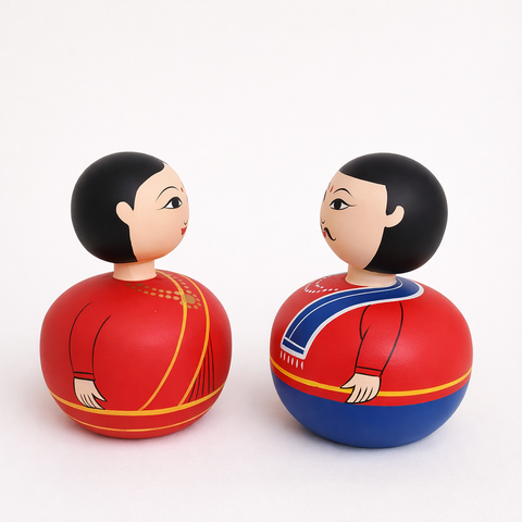 Wooden Bobble Head Set