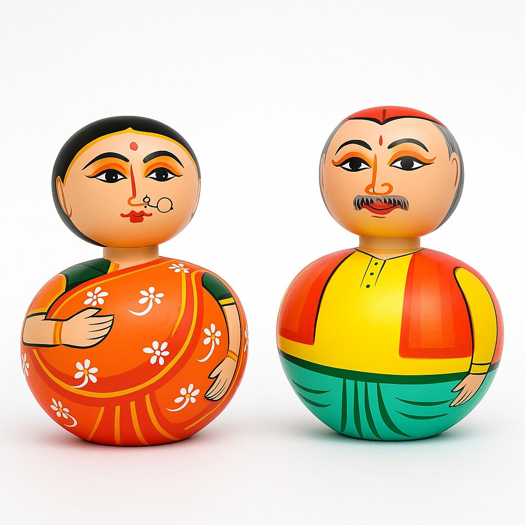 Wooden Bobble Head Set