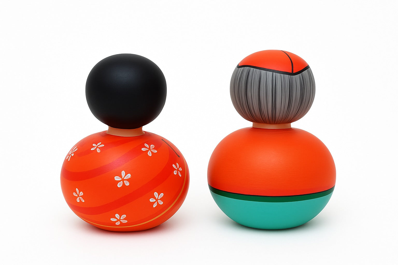 Wooden Bobble Head Set