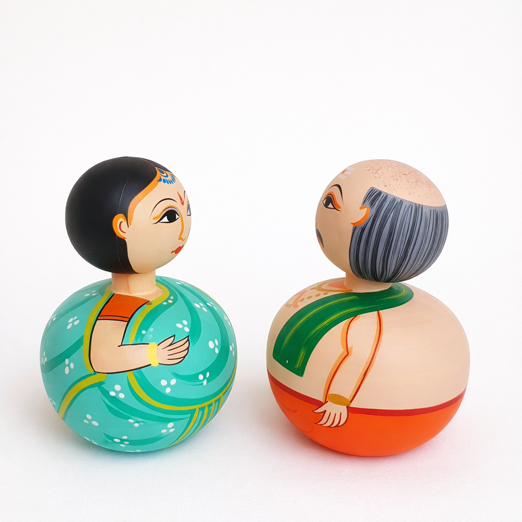 Wooden Bobble Head Set