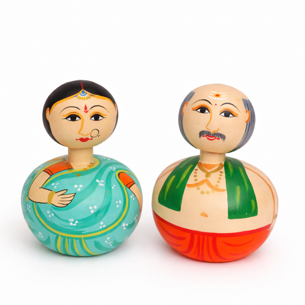Wooden Bobble Head Set