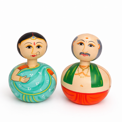 Wooden Bobble Head Set