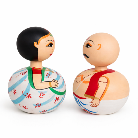 Wooden Bobble Head Set
