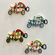 Cycle Rickshaw Bottle Opener cum fridge magnet - Cream