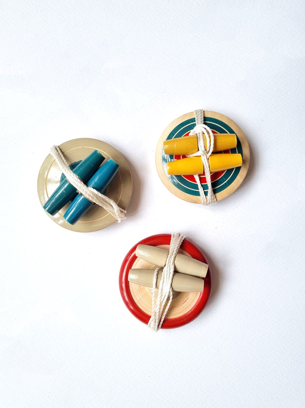 Wooden Spinning Button: Set of 3