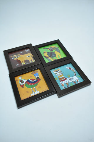 Folk art coaster (set of 4)