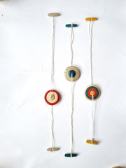 Wooden Spinning Button: Set of 3