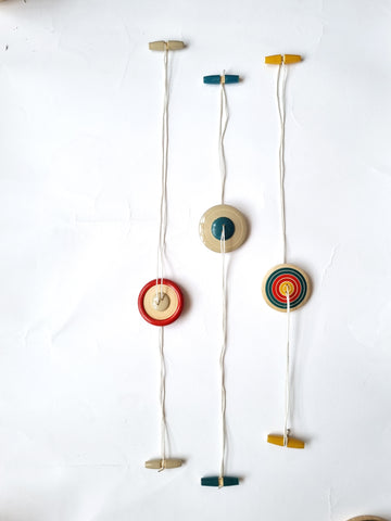 Wooden Spinning Button: Set of 3