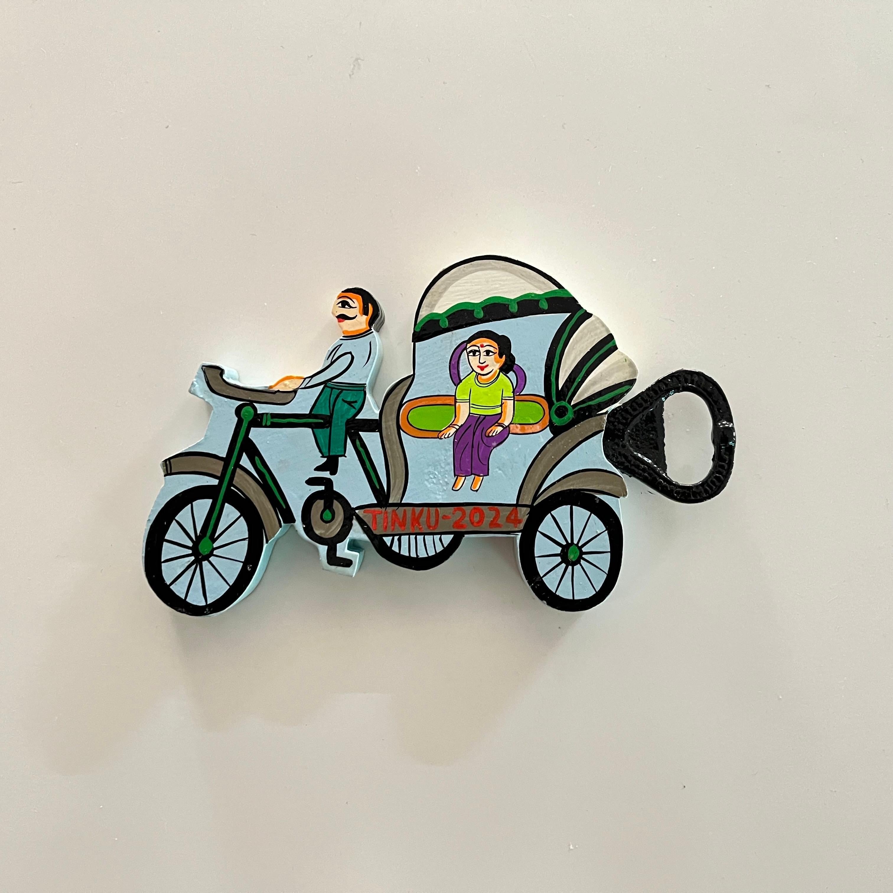 Cycle Rickshaw Bottle Opener cum fridge magnet