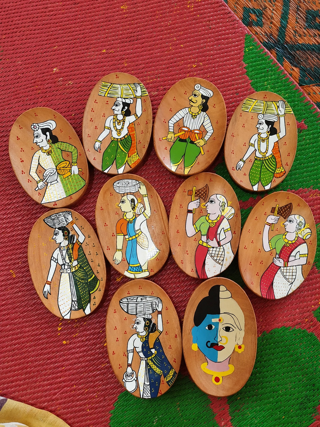 Hand-Painted Cheriyal Tray - Assorted Designs