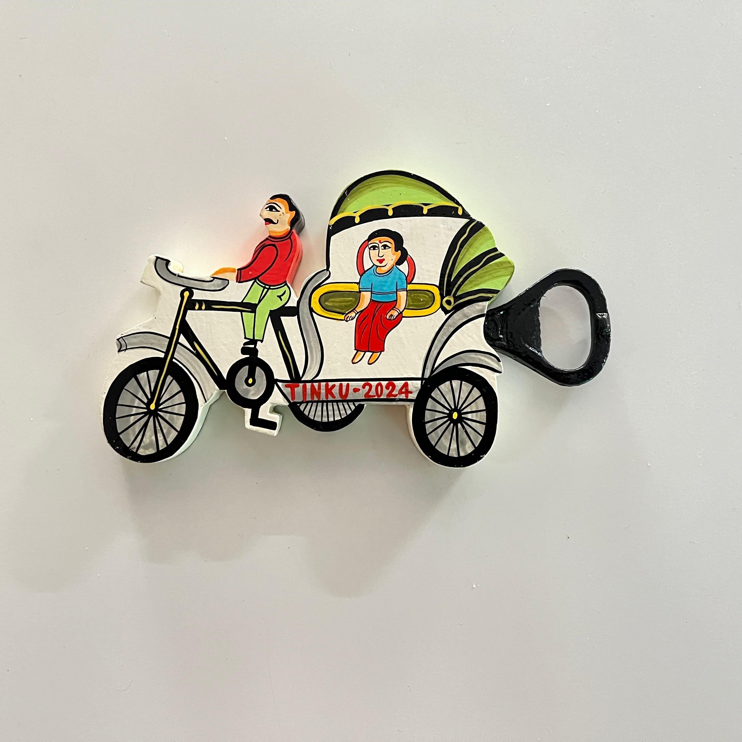 Cycle Rickshaw Bottle Opener cum fridge magnet