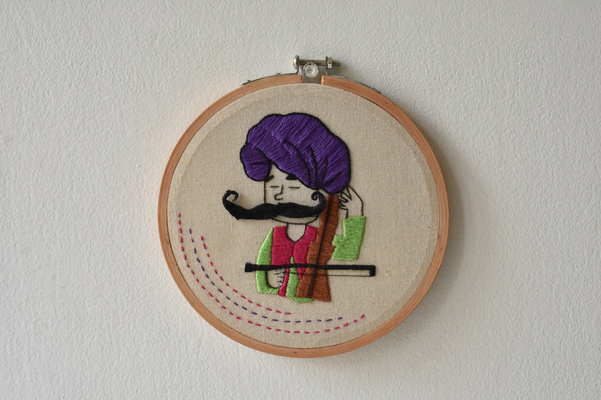 DIY Embroidery - Moustache Man