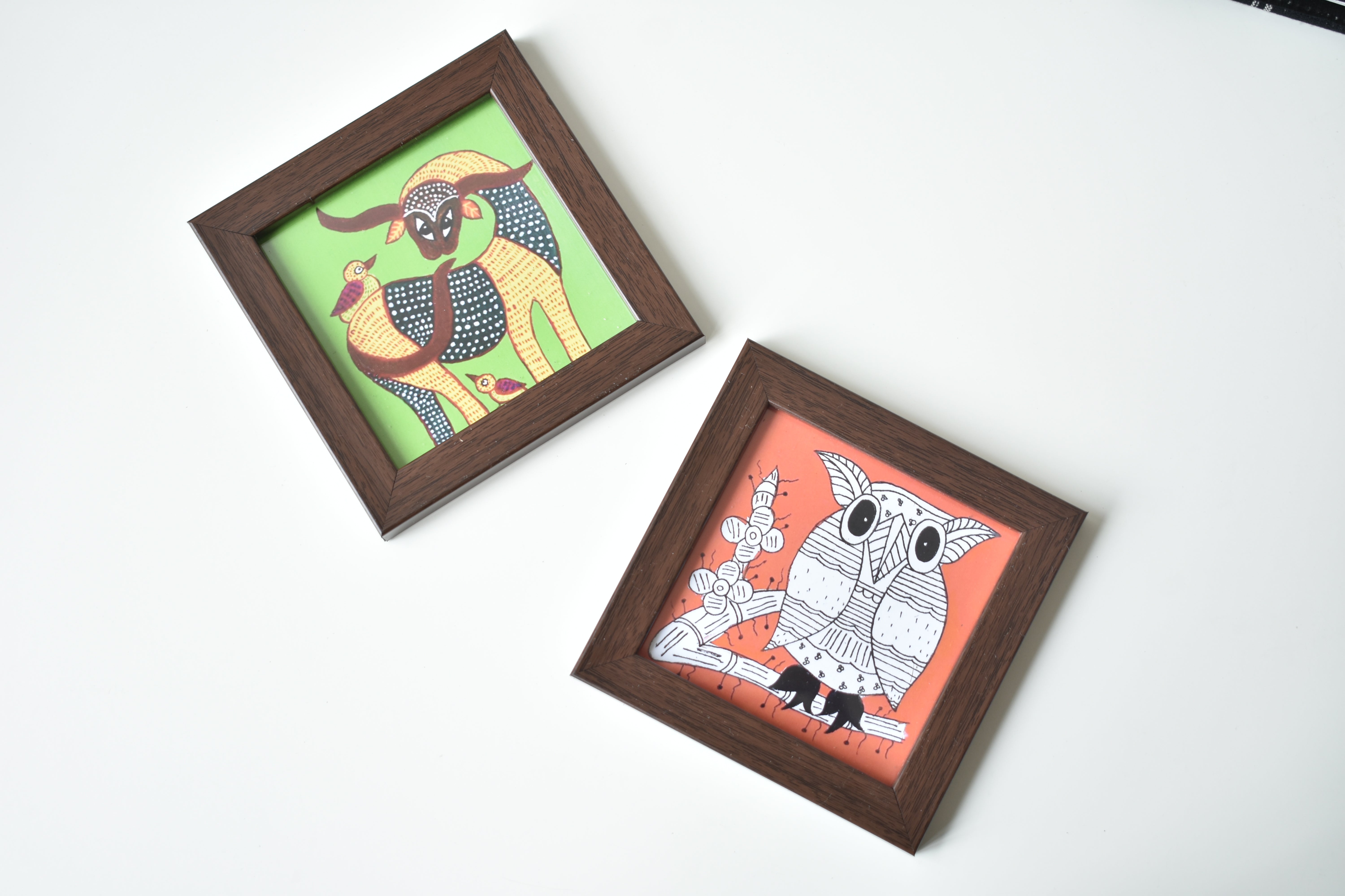 Folk art coaster (set of 2)