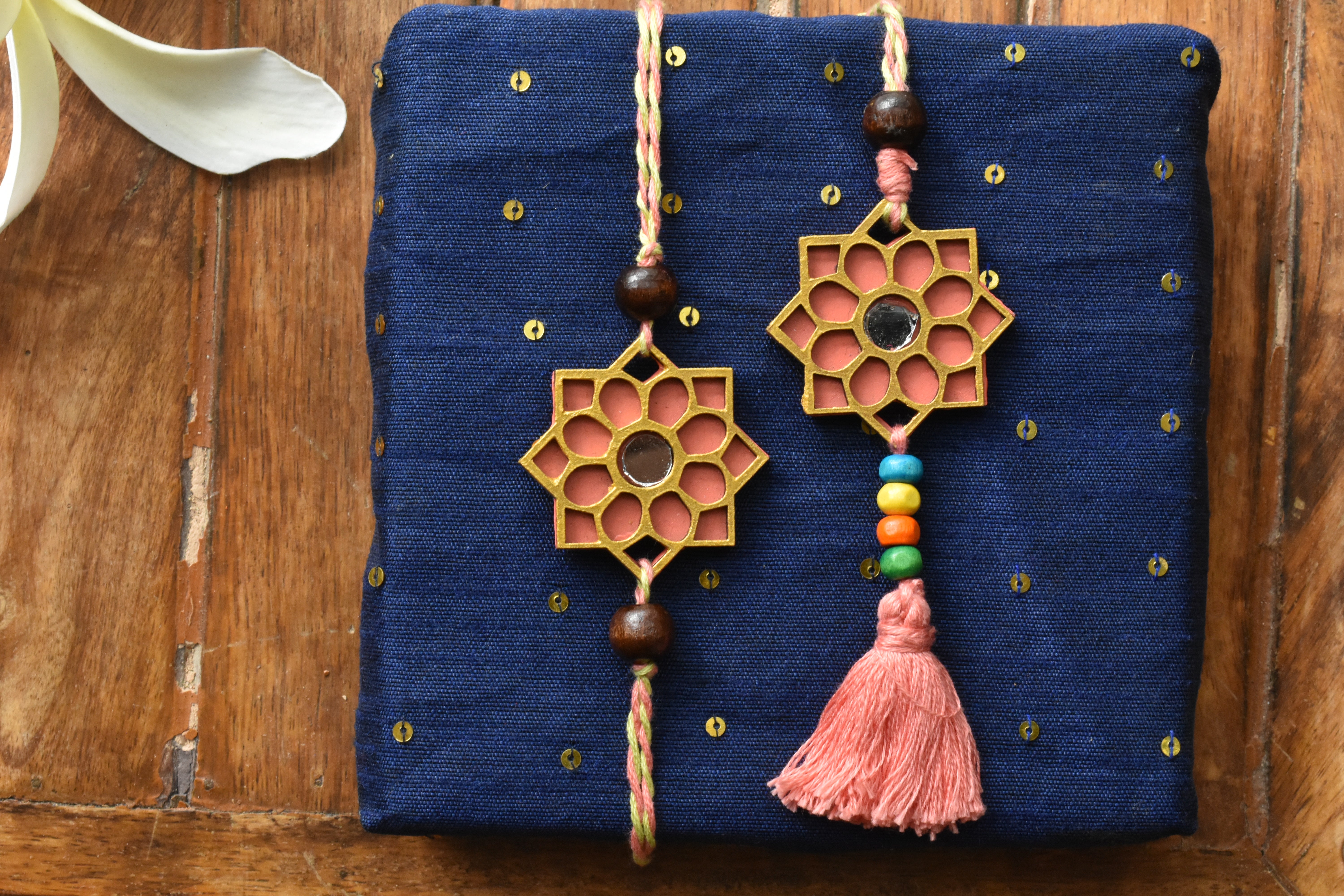 Eco-Friendly Premium Range  Rakhi & Lumba Set- Peach