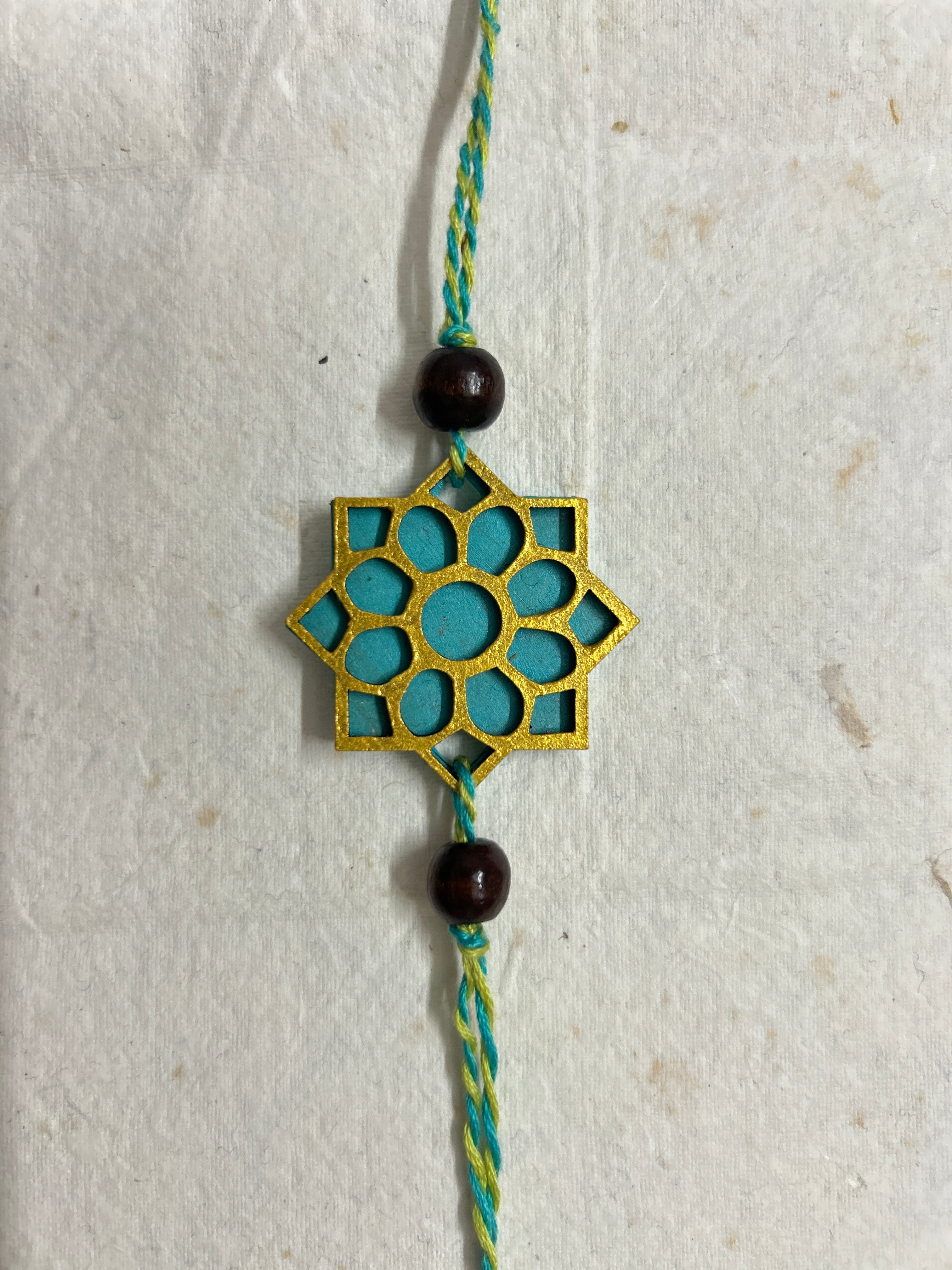 Eco-Friendly Premium Range  Rakhi & Lumba Set - Teal