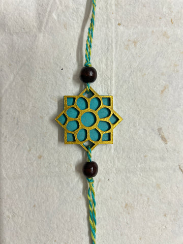 Eco-Friendly Premium Range  Rakhi & Lumba Set - Teal