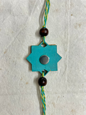Eco-Friendly Premium Range  Rakhi & Lumba Set - Teal