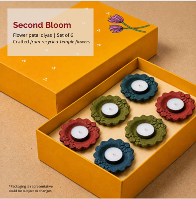 Second Bloom Recycled Flower Petal Tealight Holders