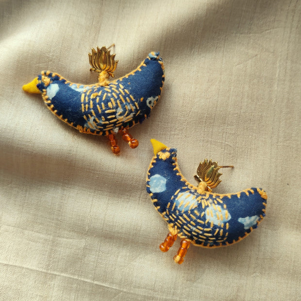 Love Bird Kantha Earrings