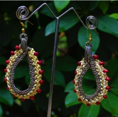Raindrop Classic Earrings with Braided Beads