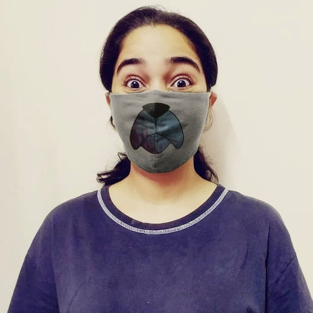 Set of 5, Mangalgiri Cotton Triple-Layered Handpainted Masks – Quirky