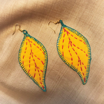 Leaf Kantha Earrings