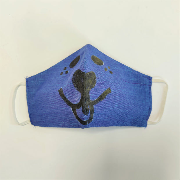 Mangalgiri Cotton Triple-layered Handpainted Mask for Kids - Dog